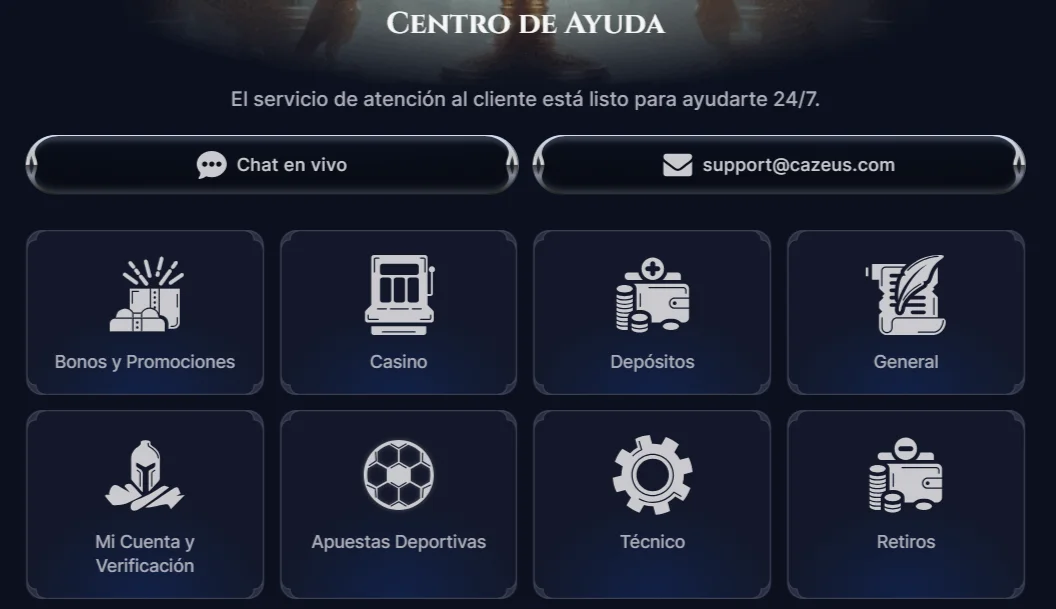 Cazeus Casino Atención al Cliente