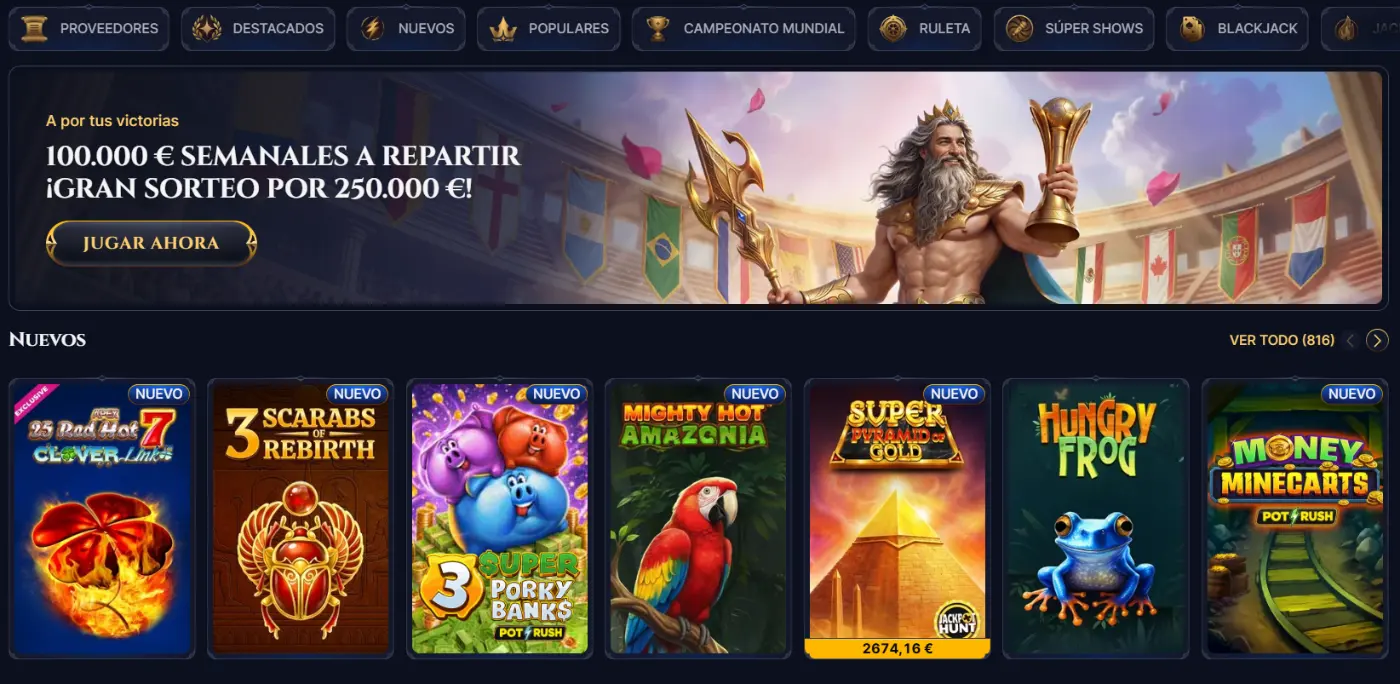 Cazeus Casino Página principal